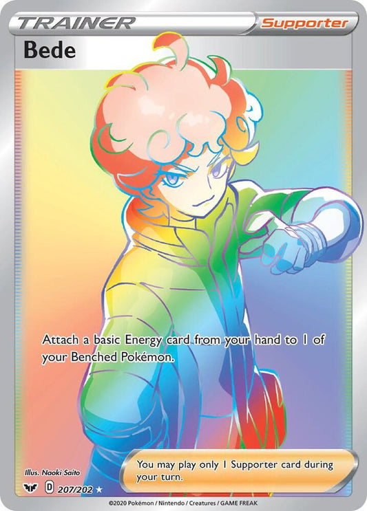 Bede (Secret) 207/202 Secret Rare Sword & Shield Base Set Pokémon card