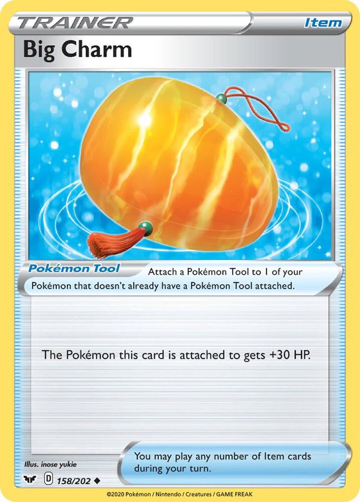 Big Charm 158/202 Uncommon Sword & Shield Base Set Pokémon card