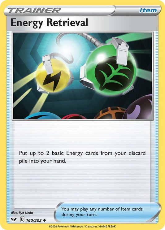 Energy Retrieval 160/202 Uncommon Sword & Shield Base Set Pokémon card