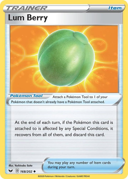 Lum Berry 168/202 Uncommon Sword & Shield Base Set Pokémon card
