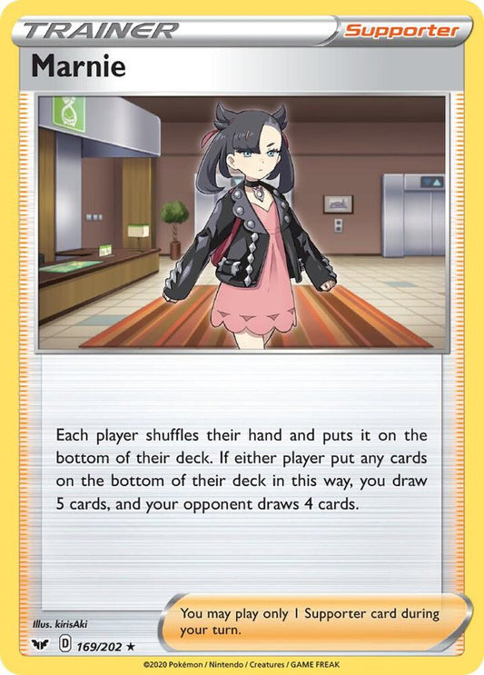 Marnie 169/202 Holo Rare Sword & Shield Base Set Pokémon card