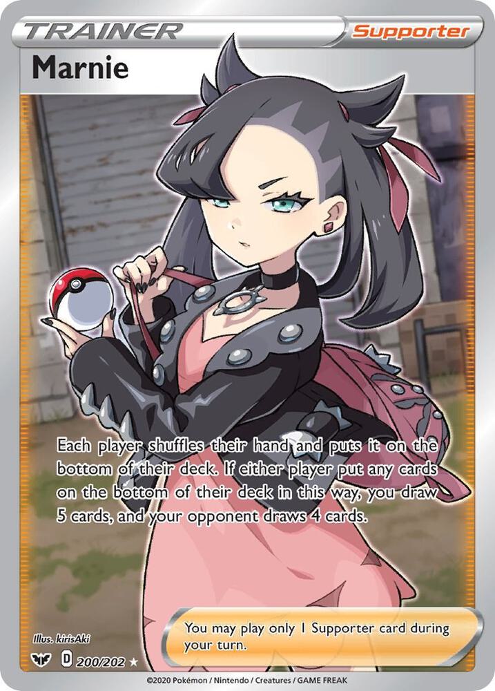 Marnie (Full Art) 200/202 Ultra Rare Sword & Shield Base Set Pokémon card