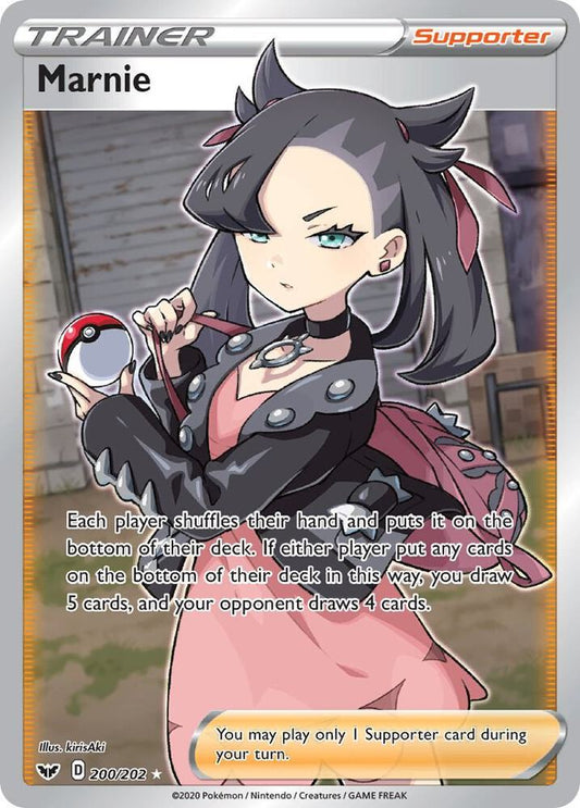 Marnie (Full Art) 200/202 Ultra Rare Sword & Shield Base Set Pokémon card