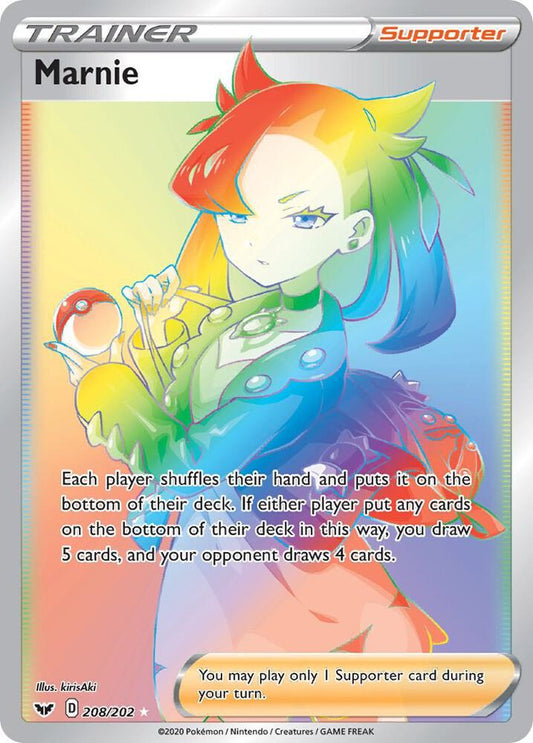 Marnie (Secret) 208/202 Secret Rare Sword & Shield Base Set Pokémon card