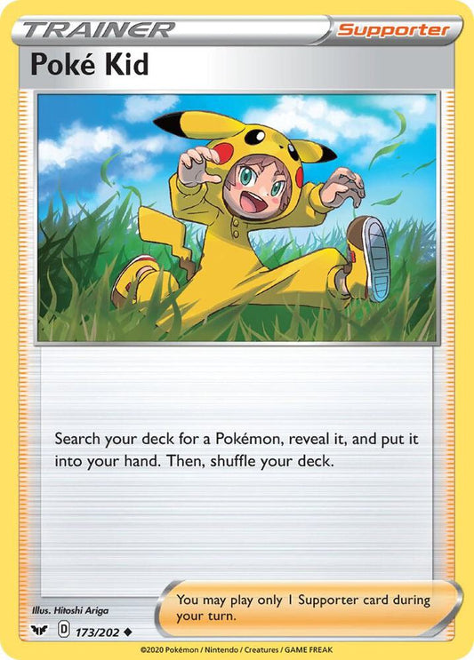 Poke Kid 173/202 Uncommon Sword & Shield Base Set Pokémon card