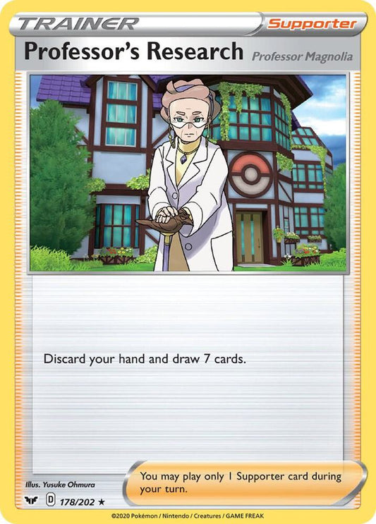 Professor's Research [Professor Magnolia] 178/202 Holo Rare Sword & Shield Base Set Pokémon card