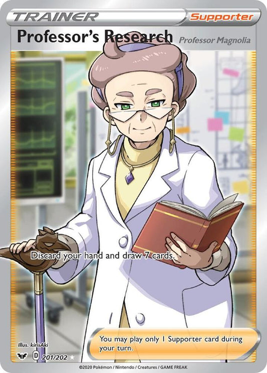 Professor's Research [Professor Magnolia] (Full Art) 201/202 Ultra Rare Sword & Shield Base Set Pokémon card