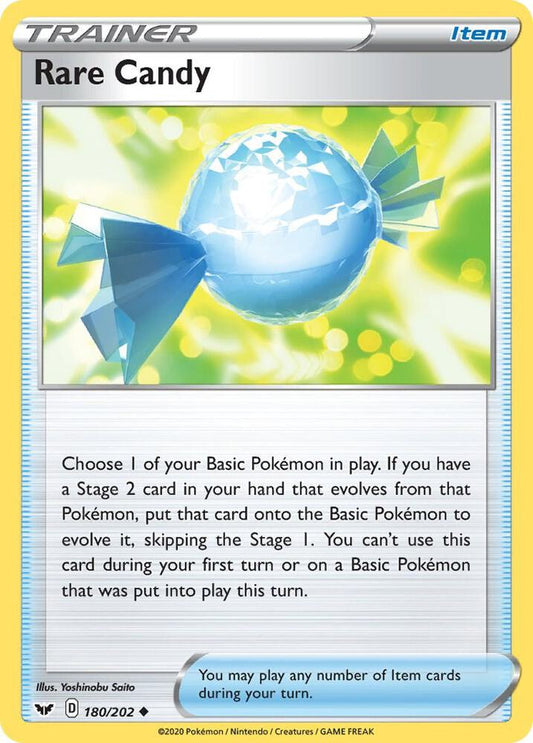 Rare Candy 180/202 Uncommon Sword & Shield Base Set Pokémon card