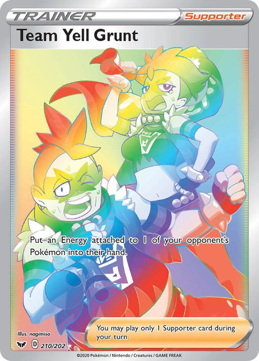 Team Yell Grunt (Secret) 210/202 Secret Rare Sword & Shield Base Set Pokémon card