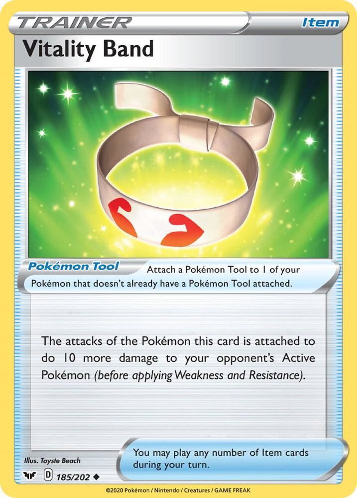 Vitality Band 185/202 Uncommon Sword & Shield Base Set Pokémon card