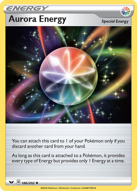 Aurora Energy 186/202 Uncommon Sword & Shield Base Set Pokémon card