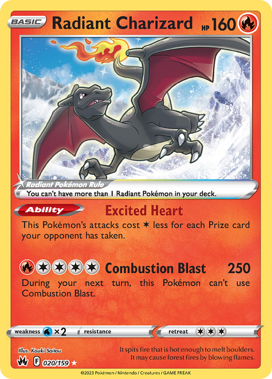 Radiant Charizard 020/159 Radiant Rare Crown Zenith