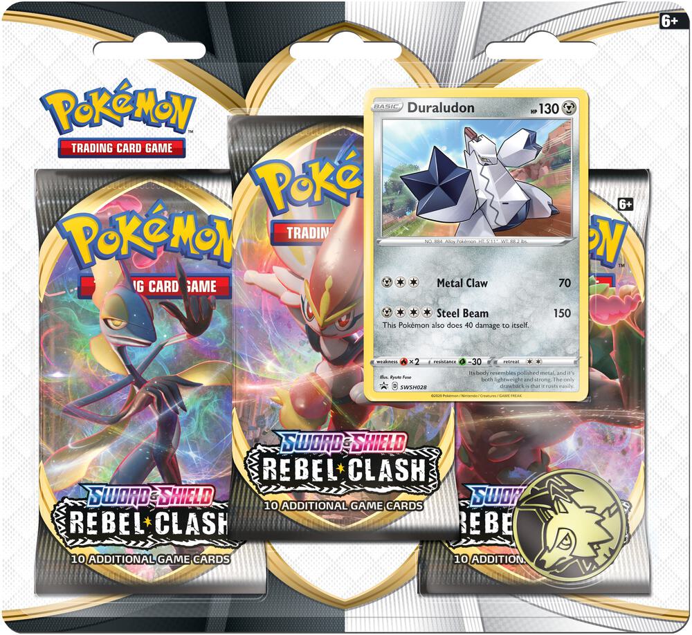 Rebel Clash 3 Pack Blister [Duraludon] Pokémon card
