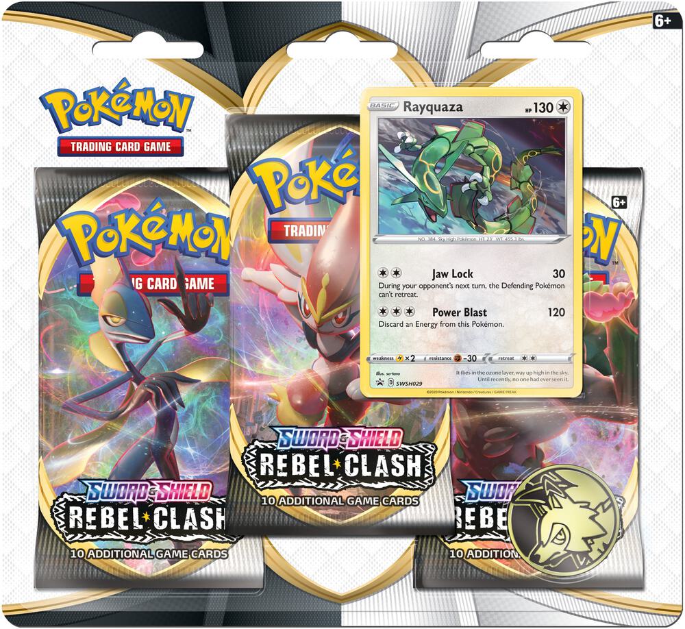 Rebel Clash 3 Pack Blister [Rayquaza] Pokémon card
