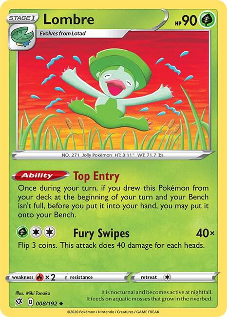 Lombre 008/192 Uncommon Rebel Clash Pokémon card
