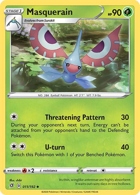 Masquerain 011/192 Uncommon Rebel Clash Pokémon card
