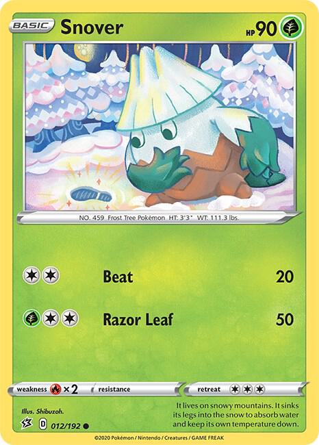 Snover 012/192 Common Rebel Clash Pokémon card