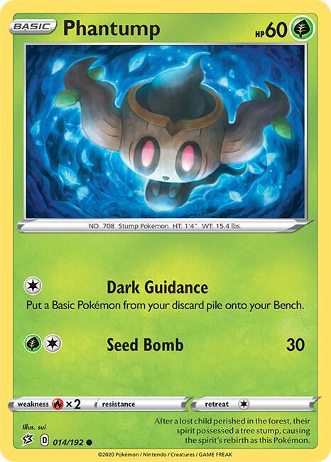 Phantump 014/192 Common Rebel Clash Pokémon card