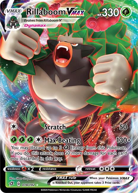 Rillaboom VMAX 018/192 Ultra Rare Rebel Clash Pokémon card