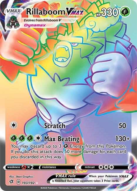Rillaboom VMAX (Secret) - 193/192 Secret Rare SWSH02: Rebel Clash