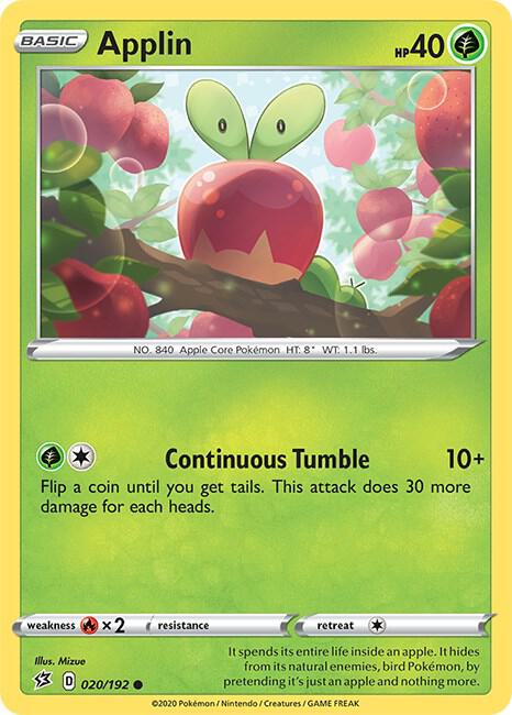 Applin (20) 020/192 Common Rebel Clash Pokémon card