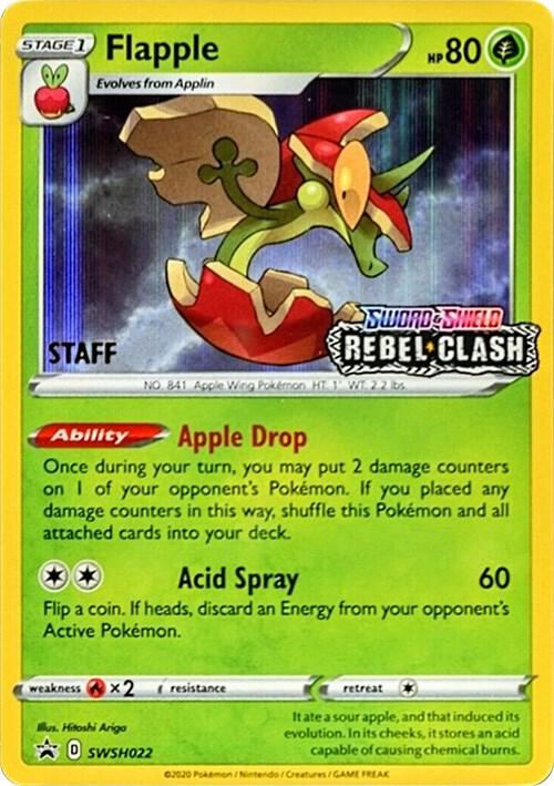 Flapple - SWSH022 (Prerelease) [Staff] SWSH022 Promo Sword & Shield Promo Cards Pokémon card