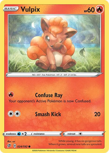 Vulpix 024/192 Common Rebel Clash Pokémon card