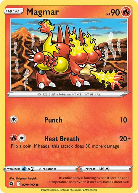 Magmar 029/192 Common Rebel Clash Pokémon card