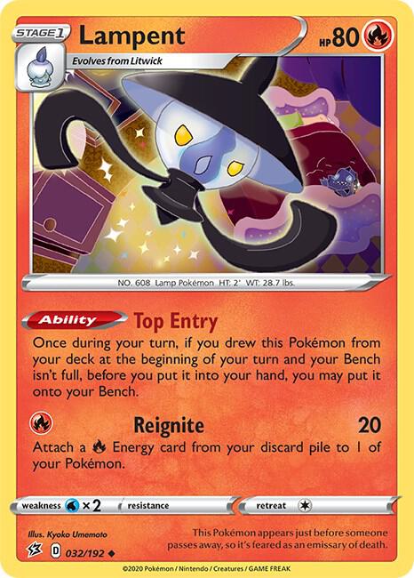 Lampent 032/192 Uncommon Rebel Clash Pokémon card