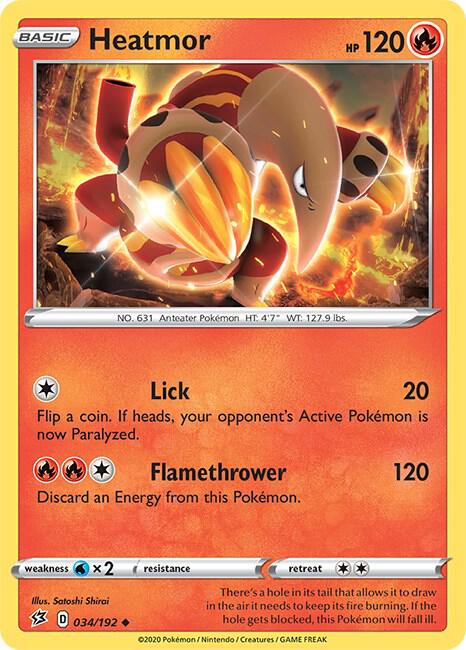 Heatmor 034/192 Uncommon Rebel Clash Pokémon card