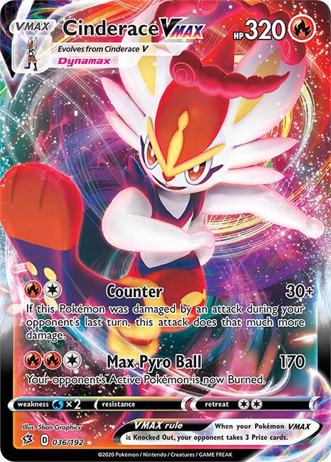 Cinderace VMAX 036/192 Ultra Rare Rebel Clash Pokémon card
