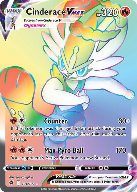 Cinderace VMAX (Secret) 194/192 Secret Rare Rebel Clash Pokémon card