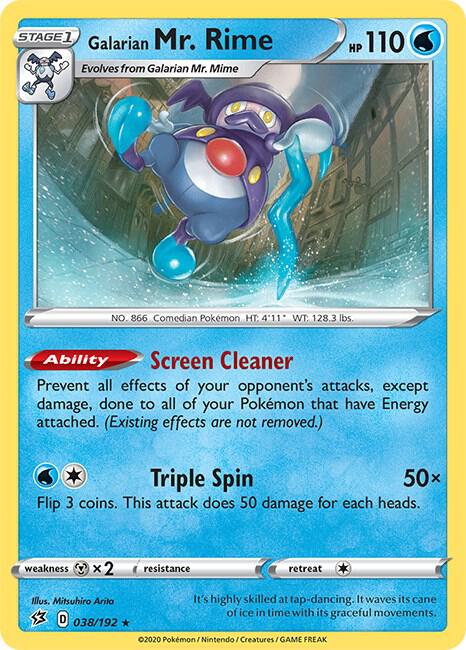 Galarian Mr. Rime 038/192 Rare Rebel Clash Pokémon card