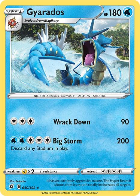 Gyarados 040/192 Holo Rare Rebel Clash Pokémon card