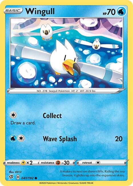Wingull 041/192 Common Rebel Clash Pokémon card