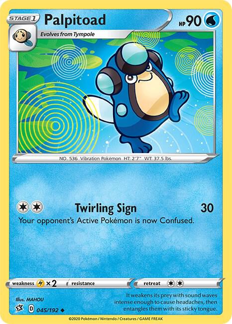 Palpitoad 045/192 Uncommon Rebel Clash Pokémon card