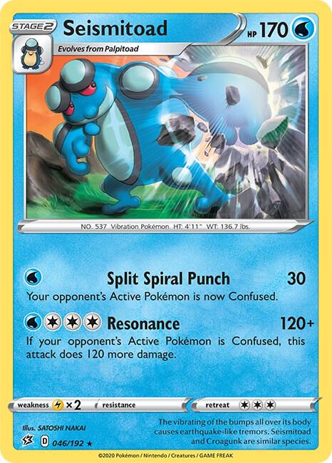 Seismitoad 046/192 Rare Rebel Clash Pokémon card