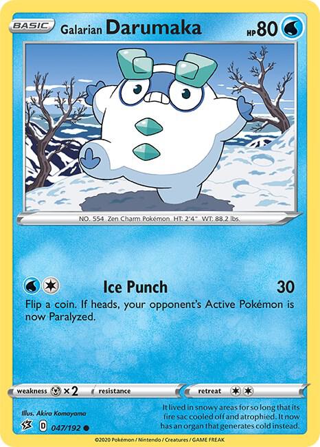 Galarian Darumaka 047/192 Common Rebel Clash Pokémon card