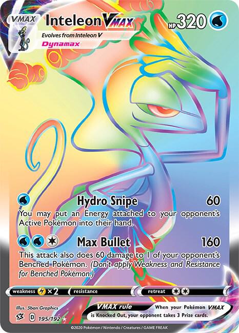 Inteleon VMAX (Secret) 195/192 Secret Rare Rebel Clash Pokémon card