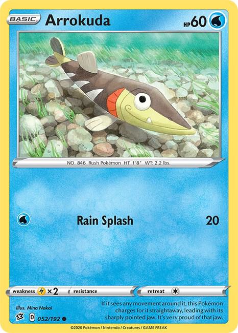 Arrokuda 052/192 Common Rebel Clash Pokémon card