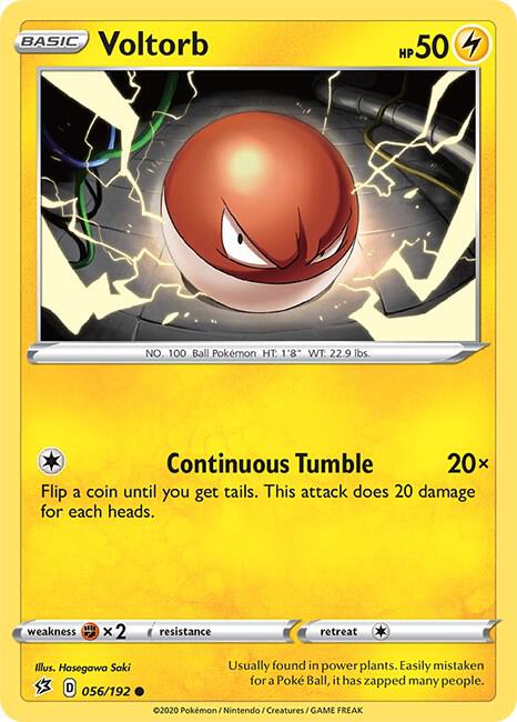 Voltorb 056/192 Common Rebel Clash Pokémon card