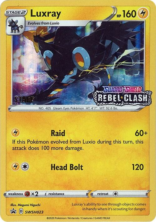 Luxray - SWSH023 (Prerelease) [Staff] - SWSH023 Promo SWSH: Sword & Shield Promo Cards