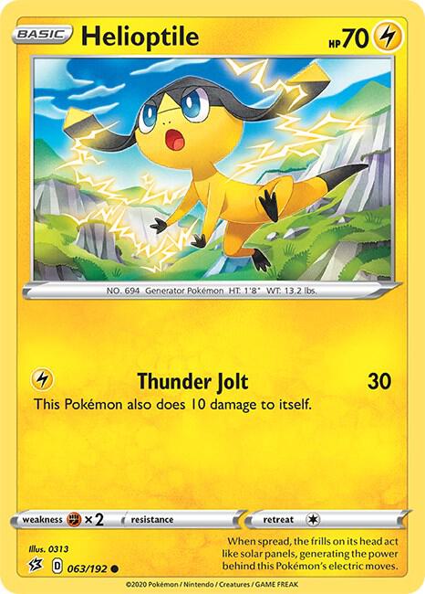 Helioptile 063/192 Common Rebel Clash Pokémon card
