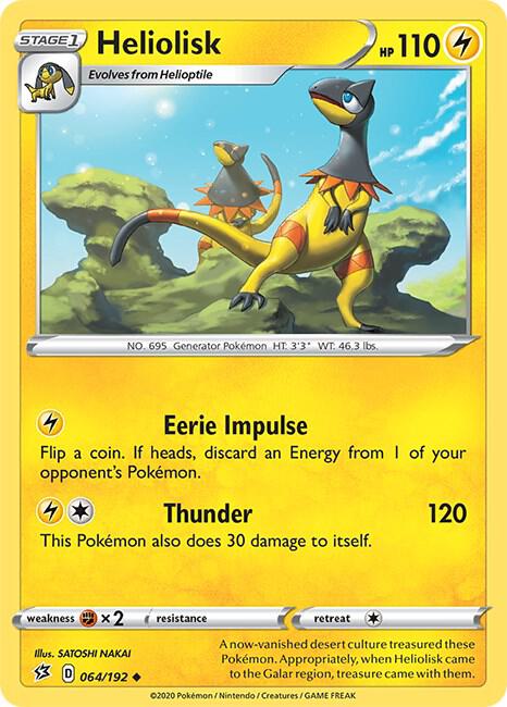 Heliolisk 064/192 Uncommon Rebel Clash Pokémon card