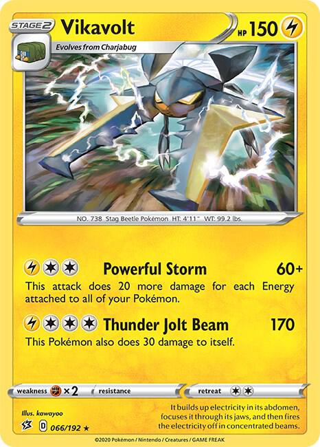 Vikavolt 066/192 Holo Rare Rebel Clash Pokémon card