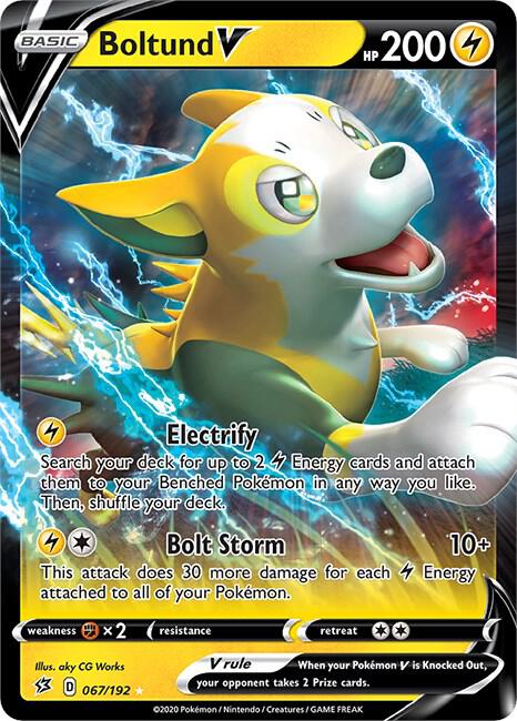 Boltund V 067/192 Ultra Rare Rebel Clash Pokémon card