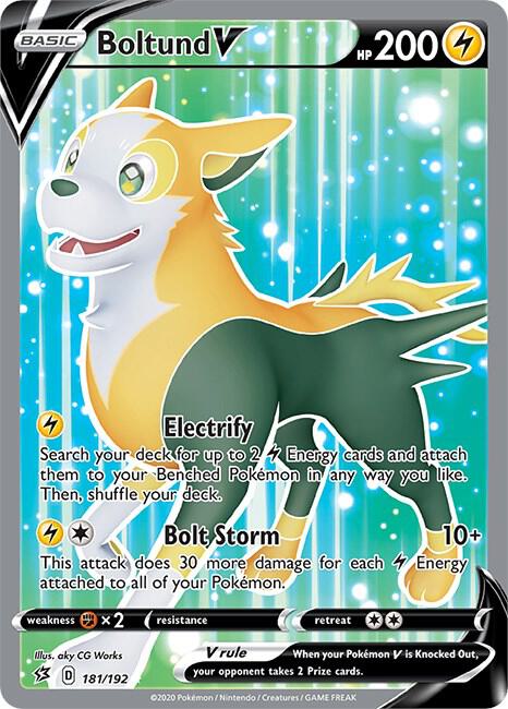 Boltund V (Full Art) 181/192 Ultra Rare Rebel Clash Pokémon card
