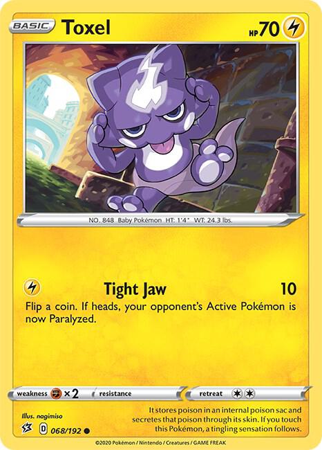 Toxel 068/192 Common Rebel Clash Pokémon card