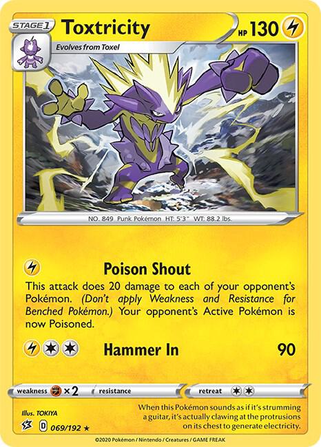 Toxtricity 069/192 Rare Rebel Clash Pokémon card
