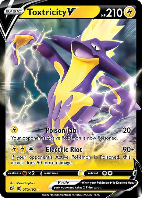 Toxtricity V 070/192 Ultra Rare Rebel Clash Pokémon card